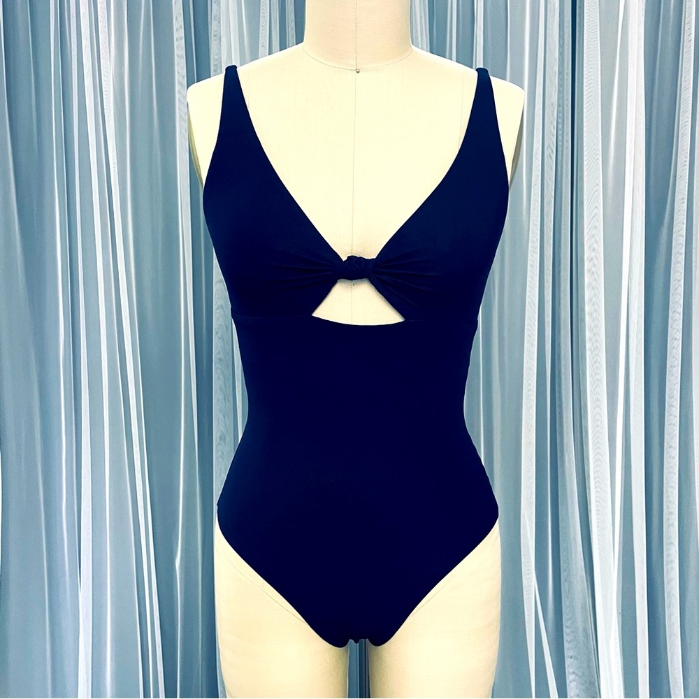 Tory Burch Navy Tie Front One Piece NWT size XS